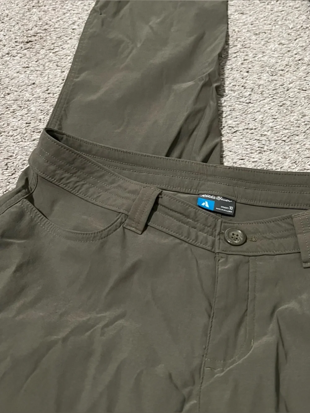 Eddie Bauer Women’s Nylon Blend Olive First Ascent Cargo Hiking Pants Sz 10 - Picture 10 of 13